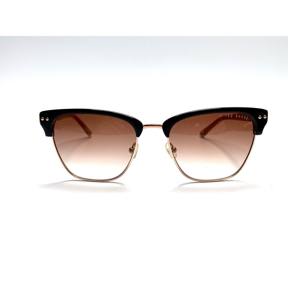 Ted Baker Black Rose Metal Taupe Clubmaster Sunglasses TB108 BLK 52 18 135